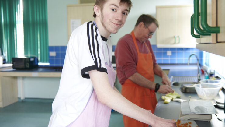 Student Liam in the kitchen