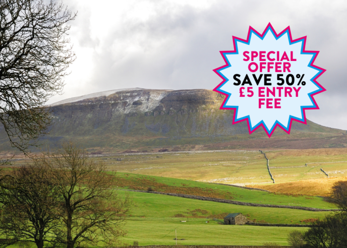 Yorkshire hills image with Special offer save 50% on entry fee, now £5